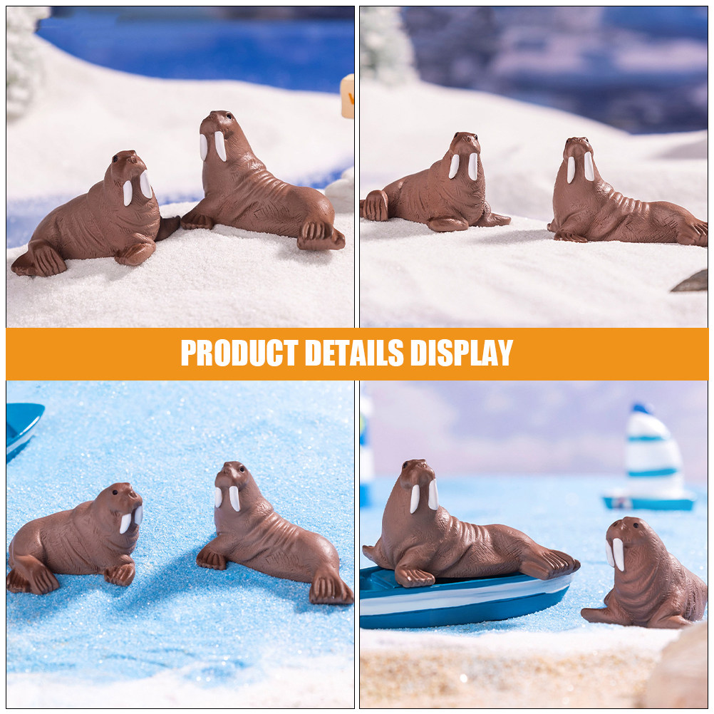 2Pcs Resin Walrus Miniature De - Marine Aquarium ulasan dan harga